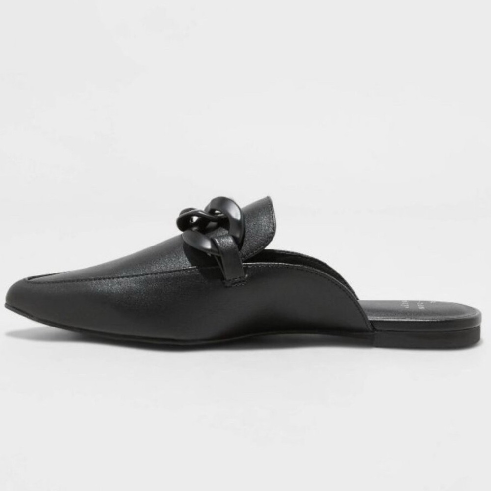 A NEW DAY Amber Black Slip-On Memory Foam Pointy Mules- Size 6 1/2 - Picture 4 of 5